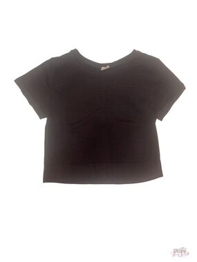 All in Motion Black Seamless Textured Cropped Workout Top XXL